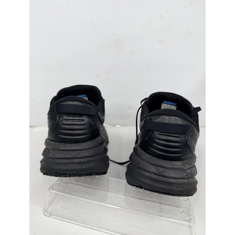 Hoka Bondi SR Black Leather Slip Resistant Shoes Mens 9 Wide 2E Work - Picture 6 of 12